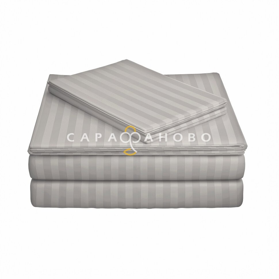 Ткань Страйп-Сатин 240 см рис. 39002 Серый (полоса 1х1)