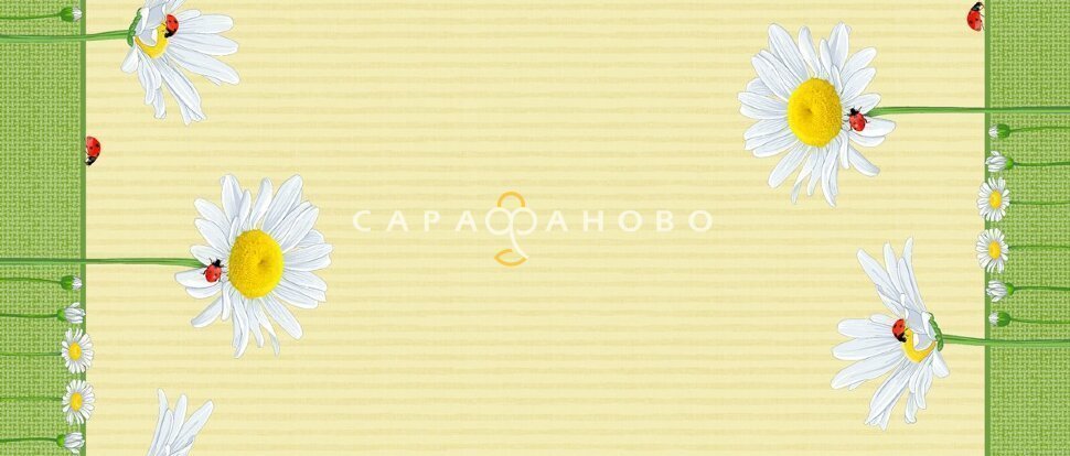 Ткань Рогожка 150 см арт. 904 рис 29078 вид 1 Ромашковое счастье