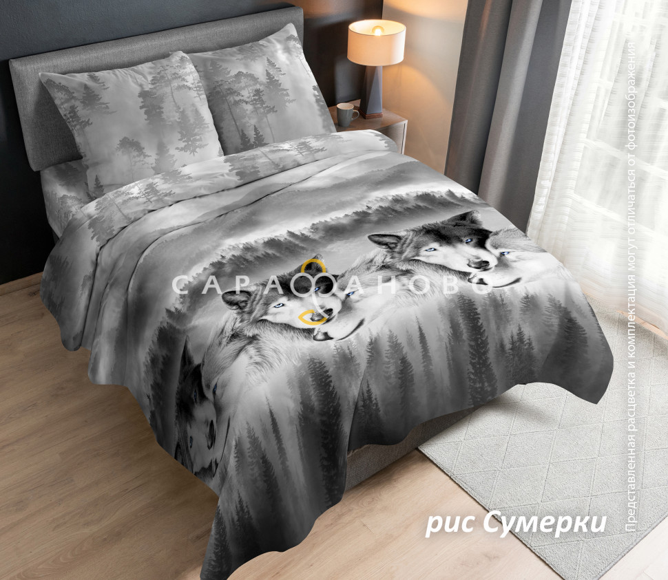 Ткань Перкаль 220 см 115 гр рис Сумерки вид 1 (основа)