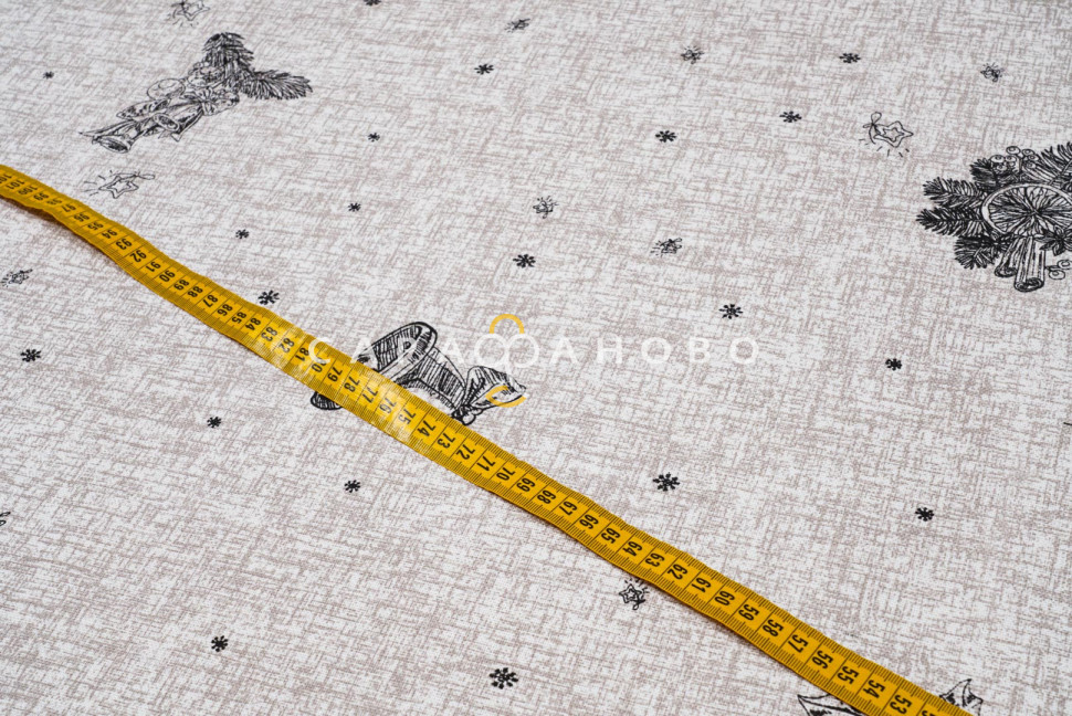 Ткань Рогожка 150 см 180 гр рис 1112-1 Зимнее вдохновение