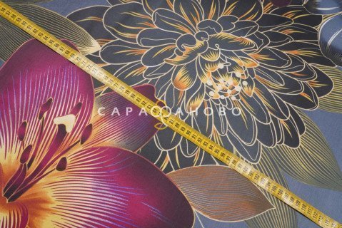Ткань Сатин 220 см рис. 209484 Призрачные тени 4 (основа)
