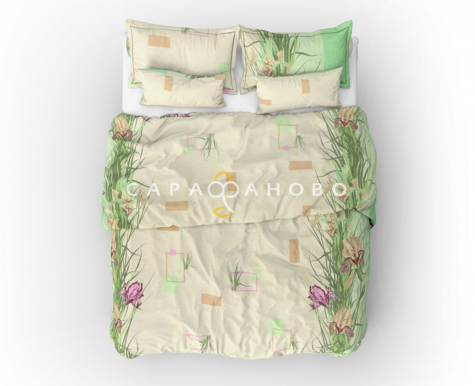 Ткань Бязь 150 см 120 гр рис. 3в3 Ирисы