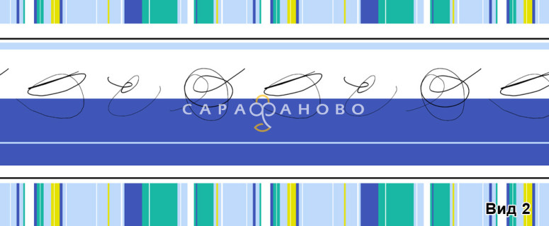 Ткань Бязь 150 см ГОСТ рис 0250/2 васильковый