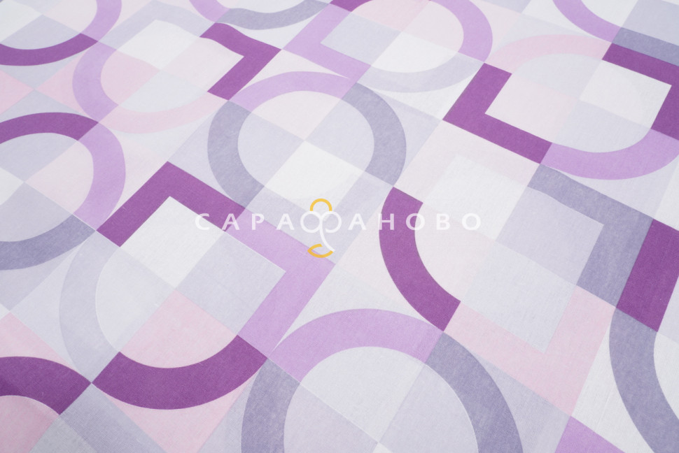 Ткань Бязь 150 см 140 гр рис 307в9/2 Диалог Вид б/з розовый