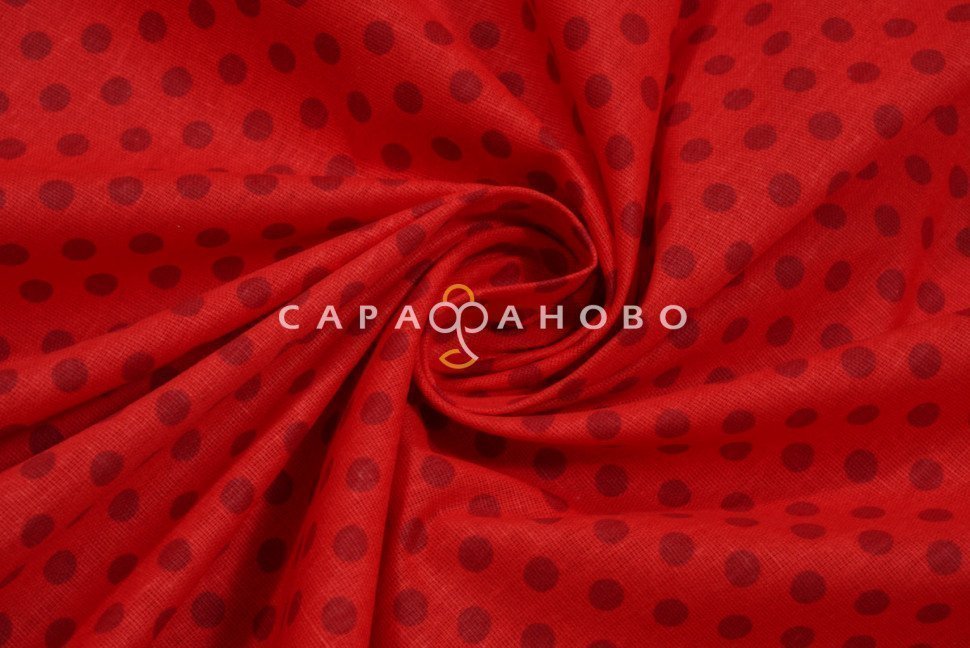 Ткань Бязь дублированная 150 см 10135 вид 5 (вишневый горох)