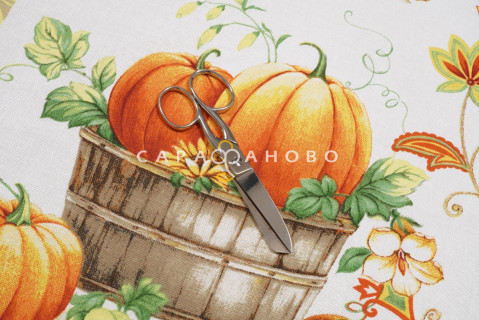 Ткань рогожка 150 см "Праздник урожая" рис 11197-1