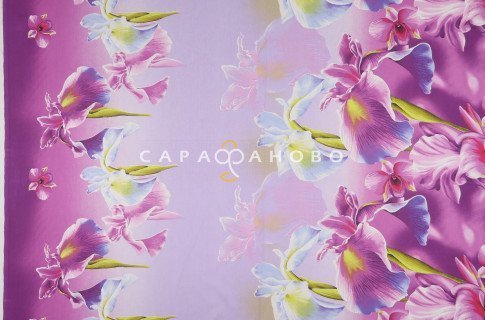 Ткань бязь 220 см "Ирисы" рис 4684 вид 1