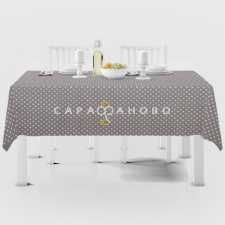 Ткань Рогожка 150 см рис. Крупный горох серый рис. 30098/39