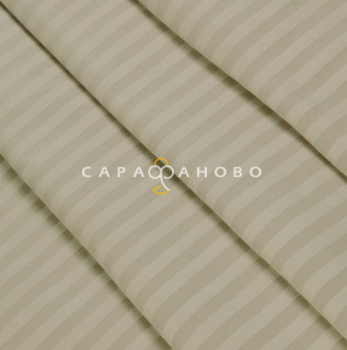 Ткань Страйп-сатин 240 см 1-1 Кремово-Бежевый 40*40