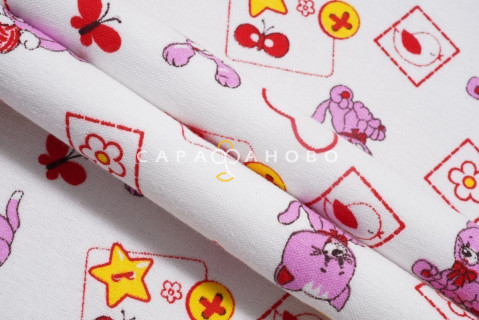 Ткань Фланель 75 см рис. 5279-2 "Игривый котенок"