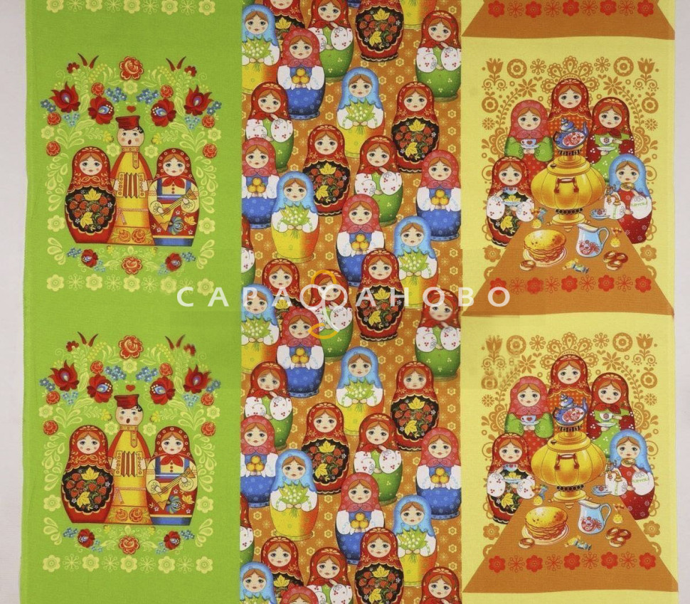 Ткань полотенечная 150 см рис. 11562 Матрешки