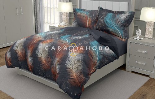 Ткань Поплин 220 см рис. 12549/1 Калипсо (основа)