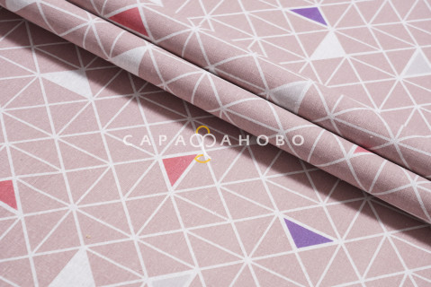 Ткань бязь 220 см 120 гр рис. 122в1/10 Треугольники