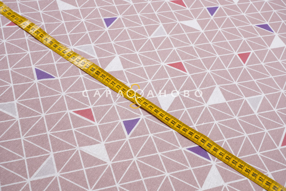 Ткань бязь 220 см 120 гр рис. 122в1/10 Треугольники
