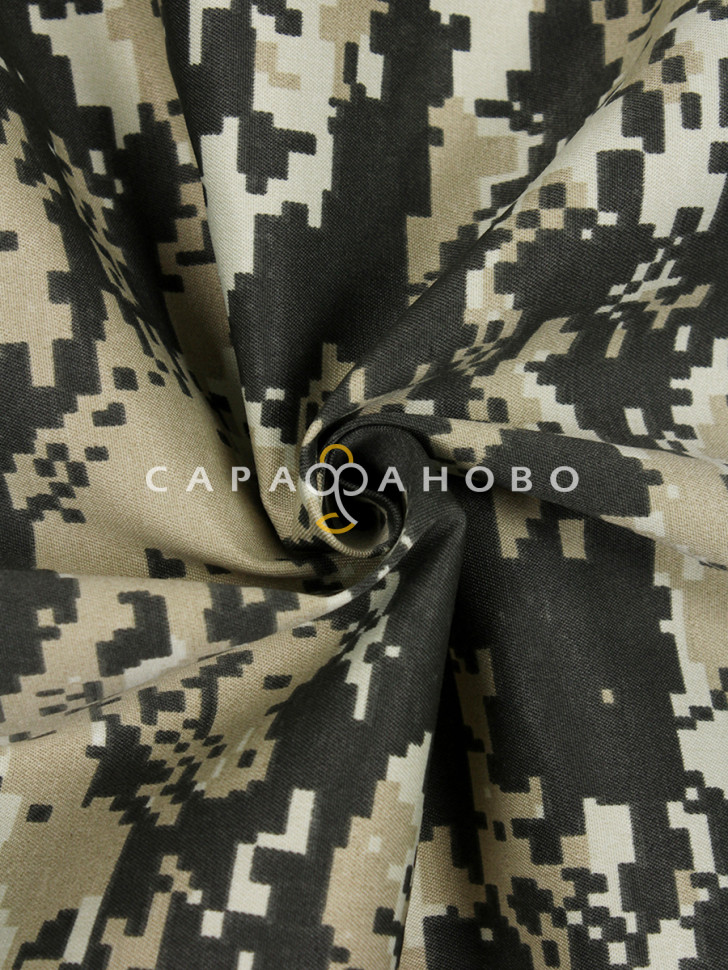 Ткань Саржа костюмная набивная 150 см, 860-2 Точка