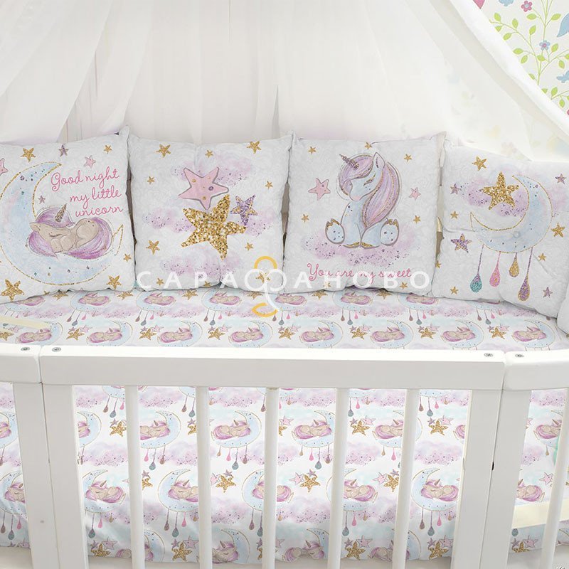 Ткань Перкаль 150 см Unicorns Модель 3 Панели для подушек рис 13251 вид 1