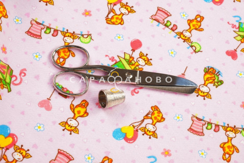 Ткань Фланель детская 90 см гр «Жизнь жирафа» рис 21030 вид 3