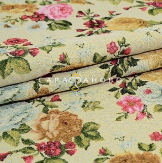 Гобеленовая ткань 175 см. Рис Весна роза 2146