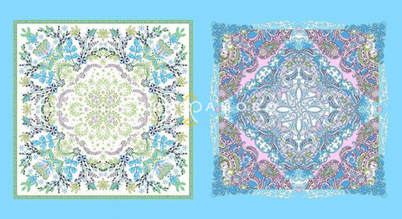 Ткань Бязь 150 см Платки головные "Domenica" рис 13187 вид 4