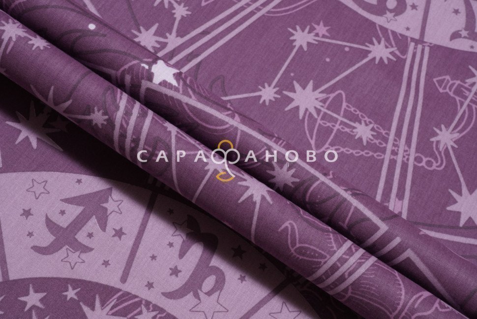 Ткань Перкаль 220 см рис. 300-1 Зодиак (основа)