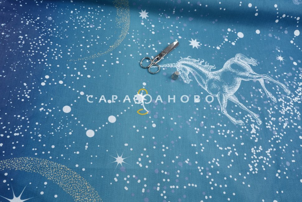 Ткань Перкаль 220 см «Млечный путь» рис 6460 вид 1